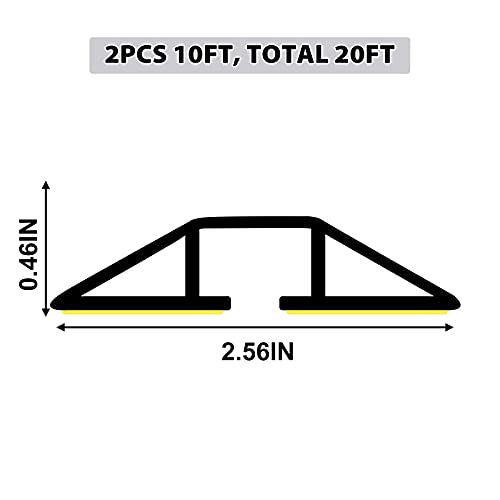 20Ft Cord Cover Heavy Duty Cable Protector 3 Channels Contains Cords Cables and Wires Easy to Unroll-Conceal Wires of Home Office Workshop Concerts or Other Outdoors Surround (Gray-2PCS 10Ft) - color: Gray-Rubber, size: 20Ft