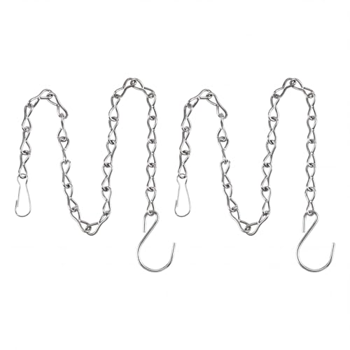 EBOOT 2 Pcs Hanging Chain for Bird Feeders, Planters, Lanterns and Ornaments (Silver,35 Inch) - color: Silver, size: 35 Inch