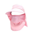 Outdoor UPF 50+ UV Sun Protection Waterproof Breathable Face Neck Flap Cover Folding Sun Hat for Men/Women - color: Pink