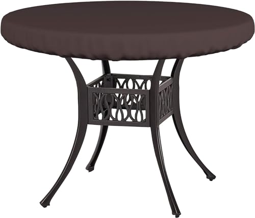 Covers & All Round Table Top Cover, 12 Oz Waterproof UV & Weather Resistant Patio Table Cover, Outdoor Table Cover for Patio Outdoor Furniture & Coffee Table (44" Dia x 4" H Inches, Coffee) - color: Coffee, size: 44" Dia x 4" H