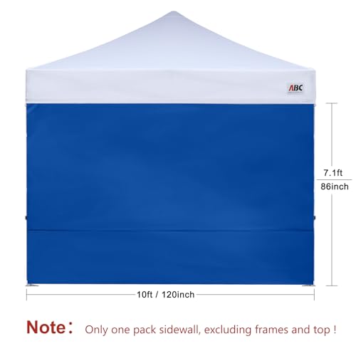 ABCCANOPY Instant Canopy SunWall 10x10 FT, 1 Pack Sidewall Only, No Frame or Top, Blue - color: Blue, size: 10x10