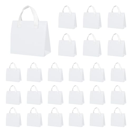25 Pcs Insulated Take Away Bags Bulk - 6 x 9.5 x 10 Inch Thermal Take Out Bags - Thermal Insulation Cooler Bags - Disposable for Hot and Cold Food, Food Delivery (White) - color: White