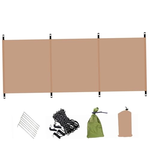 Windbreaker, 98x28 Inch Oxford Cloth Camping Wind Blocker with Ground Nails & Wind Ropes & Storage Bag, Sunbathing Privacy Screen for Outdoor