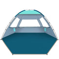 COMMOUDS Beach Tent Sun Shade for 3/4/6/8 Person, UPF 50+ Beach Sun Shelter Canopy Tent, Lightweight, Easy Set Up and Carry - color: Turquoise, size: 4 Person
