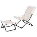 Abba Patio Outdoor Chaise Lounge Chair,Reclining Folding Patio Camping Chair with Separate Footrest,Adjustable Chaise Lounges for Outside,Poolside Beach Lawn Indoor,Beige - color: Beige
