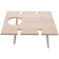 Portable Foldable Wooden Picnic Table 30x24 Inch Square Outdoor Wine Holder Desk for Lawn Patio Party