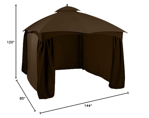 ABCCANOPY Gazebo Replacement Curtain 10'x12' - Universal Privacy Side Wall for Outdoor Gazebo, 4 Panel Only (Brown) - color: Brown, size: 4 Pcs Curtains