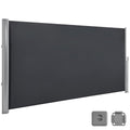 MCombo Aluminium Patio Retractable Side Awning, Fully Assembled Waterproof Sunshade Privacy Screen for Garden, Balcony and Pools (Dark Grey, 63"X118") - color: Dark Grey, size: 63"X118"