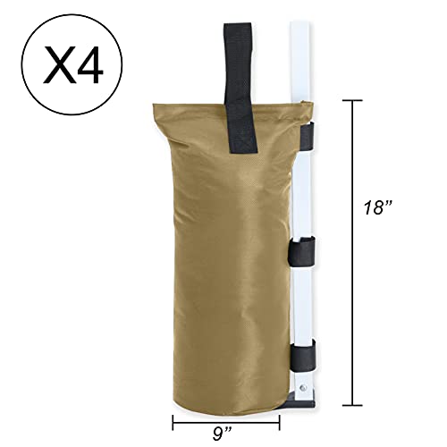 ABCCANOPY Canopy Weights Set of 4-120LBS Sand Bags for Pop up Tent, Weight Bags for Outdoor Gazebo, Trampoline, Pergola, Beige (Without Sand) - color: Beige, size: 120lbs