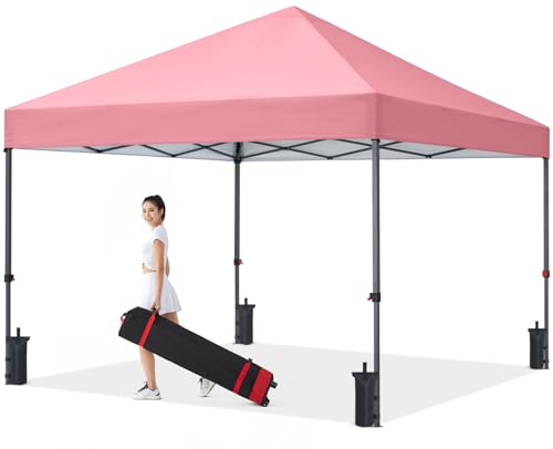 COOSHADE Durable Easy Pop Up Canopy Tent 10x10Ft, Pink - color: Pink, size: 10x10Ft