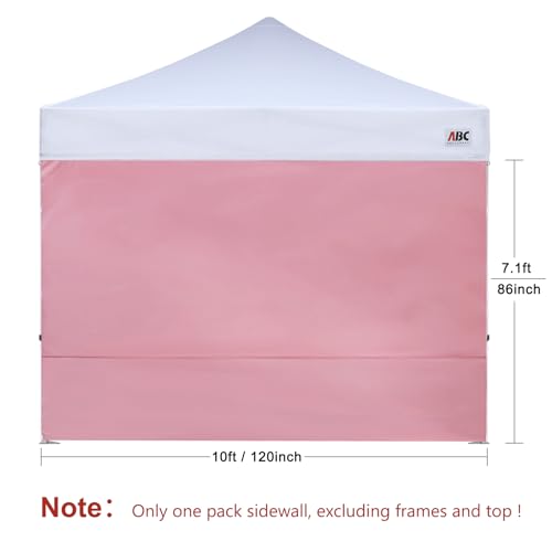 ABCCANOPY Instant Canopy SunWall 10x10 FT, 1 Pack Sidewall Only, No Frame or Top, Pink - color: Pink, size: 10x10