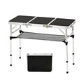 YihuiKo 3 ft Folding Table, Camping Table with Storage Net, Lightweight Portable Aluminum Foldable Table with Adjustable Height Max 27.5 Inch Outdoor Table for Picnic Travel, Black - size: 35"L x 16"W x 27"H