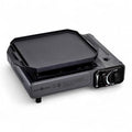 GasOne GS-1000G-KIT Butane Gas Stove with Flat Top Griddle Included – Butane Grill Tent Stove Burners for Cooking for Camping, Kitchen – Diecast Aluminum with Non Stick Coating - color: Gray