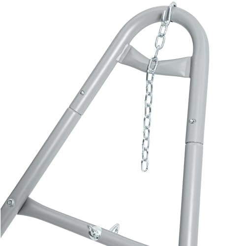 gafete Universal 2 Person Hammock Stand Only, 600 lbs Capacity, Fits 9 to 14ft Hammocks, Adjustable Double Heavy Duty Powder-Coated Steel Stand for Outside, Multi-Use (Gray) - color: Gray