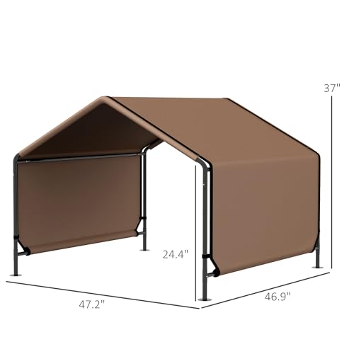 Waterproof Portable Dog Tent Shade Protection Compact Durable Eco-Friendly Foldable Brown Lightweight Easy to Set Up Travel