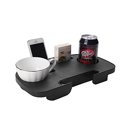 2Pack Zero Gravity Chair Cup Holder for Zero Gravity Chair, Upgraded Version Cup Holder, Universal Clip On Chair Table with Mobile Device Slot and Snack Tray/Black