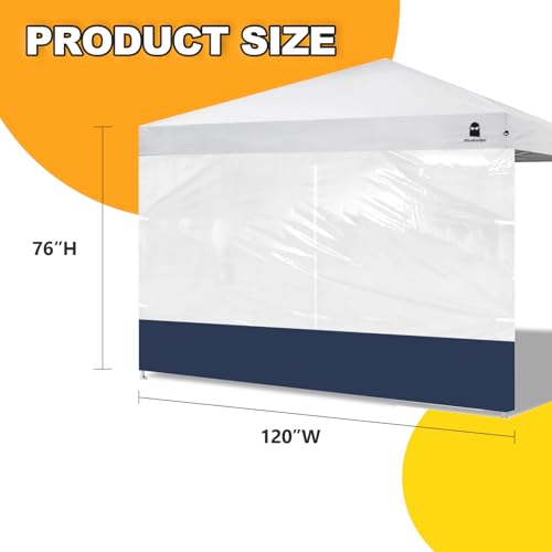 Clear Sidewall, Transparent Canopy Walls, Canopy Side Wall for 10x10 Pop Up Canopy - Straight Leg, Outdoor Instant Canopies Sidewall,1 Pack (Navy) - color: Navy