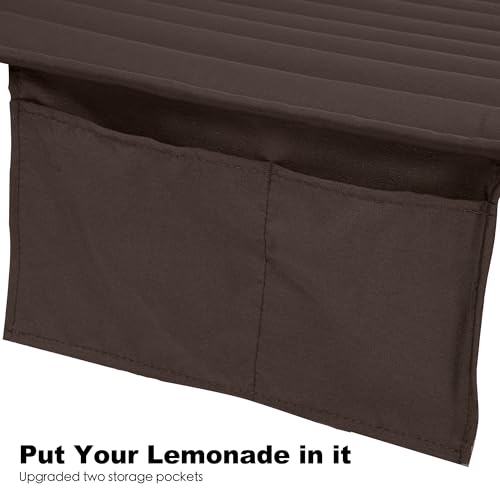GAFETE Hammock 2 Person Quilted Fabric Hammocks for Outside, Double 12ft Hammocks with Spreader Bar, Large Removable Pillow, Storage Bag, Carabiners, Max 475 lbs Capacity (Coffee) - color: Coffee