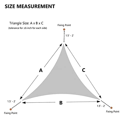 AsterOutdoor Sun Shade Sail Triangle 12' x 12' x 12' UV Block Canopy for Patio Backyard Lawn Garden Outdoor Activities, Sand - color: Sand, size: 12' x 12' x 12'