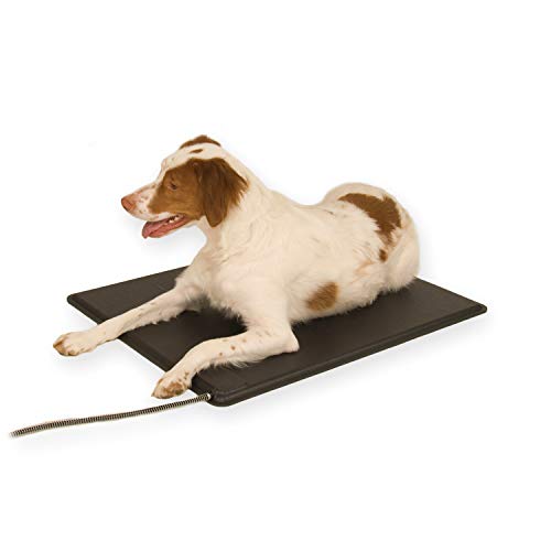 K&H Pet Products Original Lectro-Kennel Outdoor Heated Dog Pad with Free Cover Black Medium 22.5 X 16.5 Inches - size: Medium (16.5 x 22.5 in), style: Retail Box