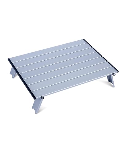 iClimb Ultralight Compact Mini Beach Picnic Folding Table with Carry Bag - color: Silver, size: Large