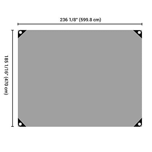 Yescom 16x20FT 14-Mil Plastic Tarp Waterproof Heavy Duty Tarpaulin with Eyelets Reversible Tear Resistant Shade Canopy Boat Pickup Truck Bed Cover - color: 14mil-1pc-silver, size: 16X20 Ft