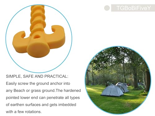 5 Pack Ground Anchors Spiral Stakes for Outdoor Camping for Landscaping Securing Weed Barrier Fabric Irrigation Tubing, Holding Fence Tarpaulin 8.5 Inch Tent Stakes