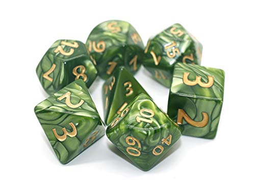 Dice- DND Polyhedral Dice Set 25mm Giant Dice for Dungeons and Dragons D&D Pathfinder RPG MTG Role Playing Dice with Dice Bag (Green) - color: Green