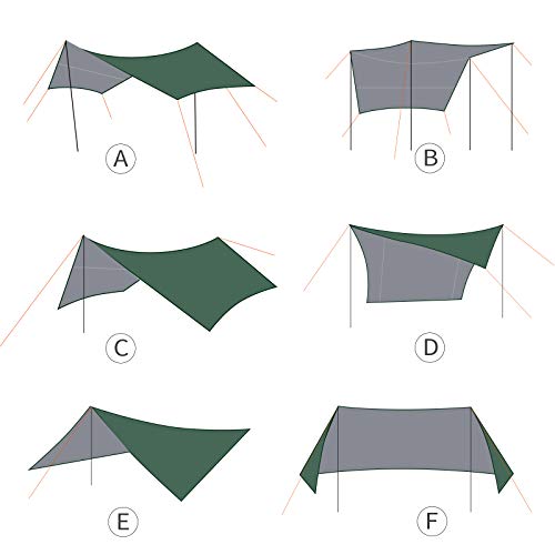 Unigear Hexagon Hammock Rain Fly,15x14FT/12x10FT Multifunctional Waterproof Camping Tarp,Lightweight and Compact Tent Tarp for Backpacking, Hiking, Traveling - color: Brown, size: 15 x 14 ft