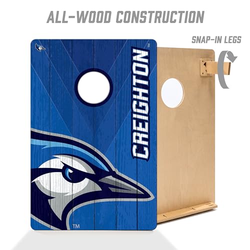 YouTheFan NCAA 2’ x 3’ Wood Cornhole Game with Logo Bags - color: Creighton Bluejays, size: 2' X 3'