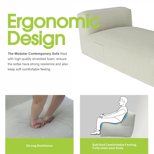 Dineli Chaise Lounge Chair Outdoor Bed Lounger Outdoor Couch Sofa for Pool Comfy Patio Furniture Foam Filling Bean Bed Chair Lazy Sofa for Outside, Water-Resistant Sunbed (Light Green, 70'' Length) - color: Light Green, 70'' Length
