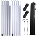 Tent Poles for Tarp, KescherAb Adjustable Tarp Poles Aluminium Tarp Poles Set of 2 for Tent Fly, Awning, Outdoor Camping, Hiking, Backpacking & Rainfly with Pegs & Reflective Ropes, Grey - color: Gray