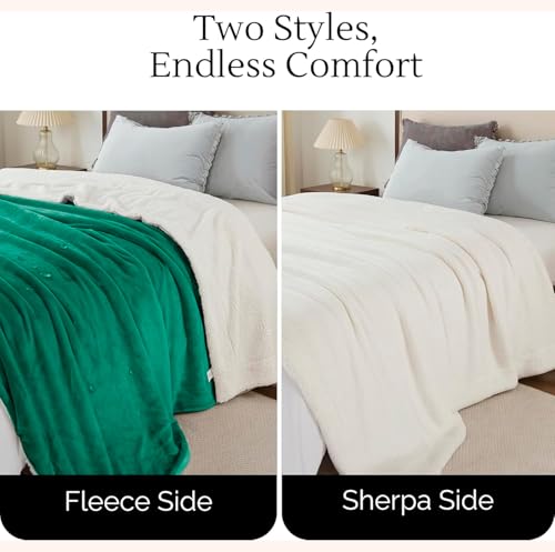 Waterproof Blanket for Bed Intimacy (80"x 60" Queen Size) Reversible Fleece | Sherpa, Love Blanket, Water Proof TPU Stain Proof Couch Furniture Mattress Winter Large Dog Bed Cover - Green - color: Green, size: 80 x 60 inch