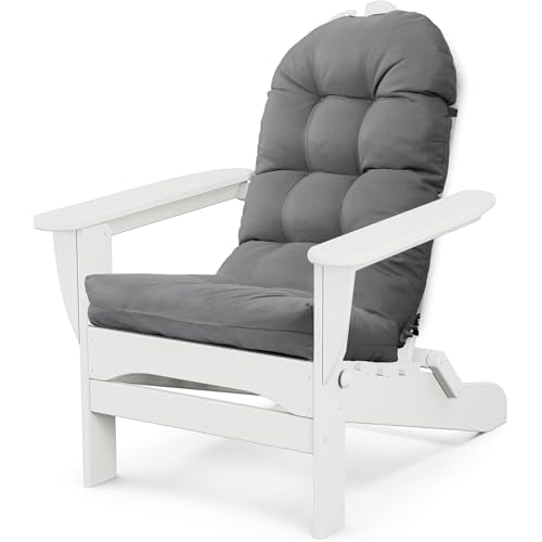 Adirondack Chair Cushion, Thick Indoor/Outdoor Rocking Chair Cushion with High Elasticity PP Cotton Water-Resistant Patio Furniture Cushions High Back Seat Pads for Porch Yard Lawn Chairs 44x19x4 - color: Dark Grey