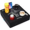 Couch Cup Holder Pillow-Sofa Cup Holder Tray Caddy Cupholder for Bed, Rv, Tv, Car, Man Cave, Backseat for Remote, Drinks, Snacks (Square-Black) - color: Black