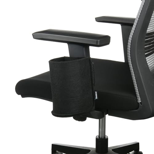 Drinking Cup Holder with Adjustable Straps for Patio Garden Chaise Lounge Chairs, Universal Cup and Bottle Holder for Beach Chair, Golf Cart, Wheelchair, Easily Straps to Chairs with Armrests - color: Black-A
