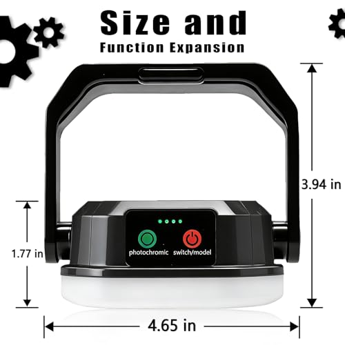 RadiantFlux LED Camping Lantern, 6600mAh 4000LM,Rechargeable and Solar Light,IP65 Tent Light with 3 Light Modes,Mechanical Aesthetic Feel,10-Hours , Portable Lantern Flashlight, Emergency Light