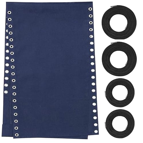 Zero Gravity Chair Replacement Fabric with Bungee Cord Kit, 21 Inch Wide Repair Cloth with Replacement Cord for Oversized XL Anti Gravity Chairs Outdoor Recliner Lounge Lawn Sling Chairs, Blue