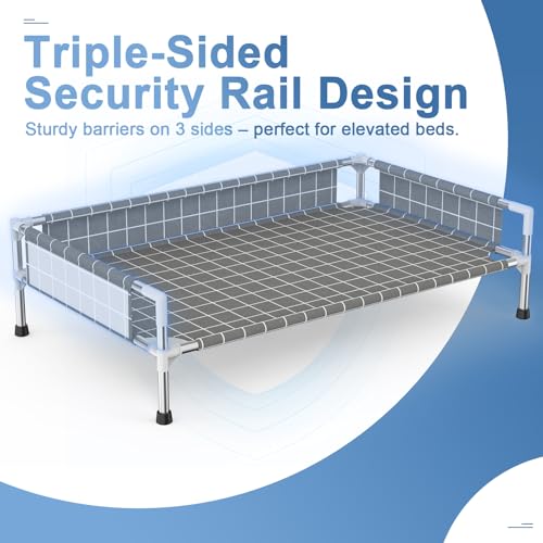 Elevated Dog Bed with 3-Sided Fence - Raised Pet Bed with Non-Slip Feet, Durable Elevated Couch for Small/Medium Dogs, Indoor/Outdoor Use with Easy-Clean Fabric - size: (M-)
