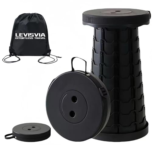2026 Portable Folding Stool, 440lbs Capacity Telescopic Stool with Storage Bag - Lightweight & Sturdy Camping Chair for Hiking, Fishing, Garden, BBQ