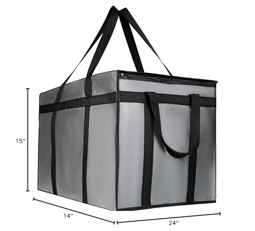 musbus 2 pack XXXL Gray Insulated Food Delivery Bag Cooler Bags Keep Food Warm Catering Therma Catering cooler bags keep food warm catering therma catering shopper accessories hot - color: Gray, size: XXX-Large（24W x 15H x 14D）