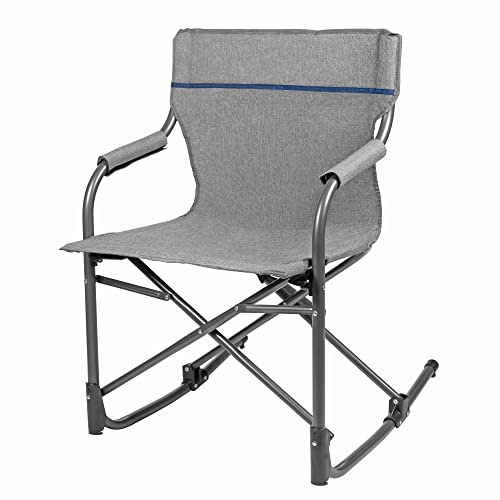 Zenithen Limited Foldable Portable Rocking Director's Chair Perfect for Sporting Events, Outdoor Activities, Camping, Patio Furniture, and Relaxing, Grey - color: Grey