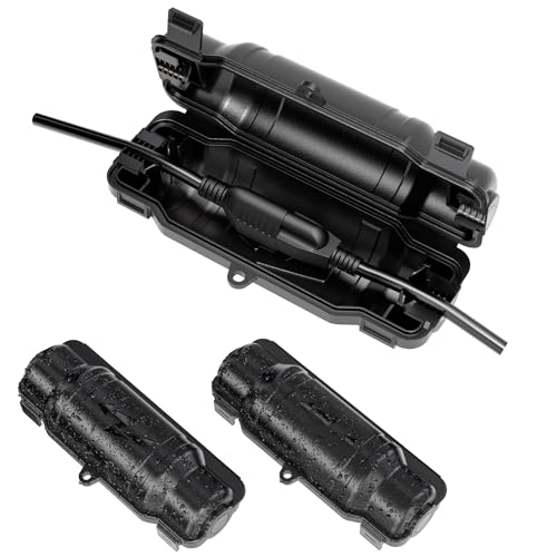 3 Pack Outdoor Extension Cord Safety Cover with Waterproof Seal IP54 Water-Resistant, Weatherproof Electrical Connection Box with 2 Latches, Plug, Socket, Holiday Decoration Light, Black - color: Black, size: 3 Pack