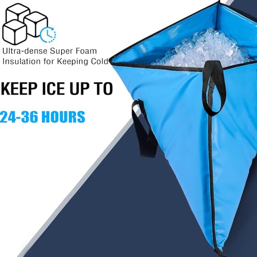 Buffalo Gear Insulated Fish Cooler Bag Portable Fish Kill Bag Keep Ice-cold More Than 48 Hours - color: Blue, size: 40x18in