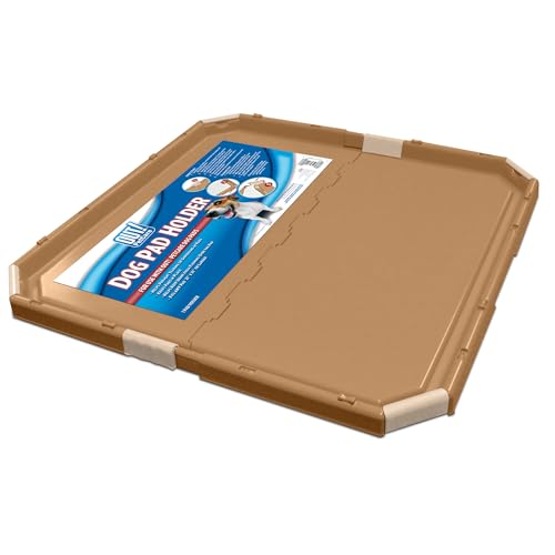 OUT! PetCare Pee Pad Holder Tray, Puppy Pads, Dog Pee Pad Tray, Puppy Essentials, Raised Edges, Portable, Dog Training, Housebreaking Essentials, Cleaning Supplies, Floor Protection, 21x21