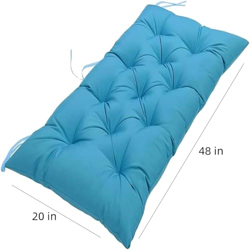 Srutirbo Waterproof Outdoor Bench Cushion, 48"x20", Swing Cushion Patio Furniture Cushions 3 Seater, for Garden Patio Furniture Lounger Bench (Sky Blue, 48x20 in) - color: Sky Blue