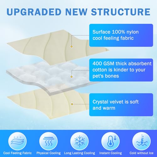 SCENEREAL Dog Cooling Mat for Crate, Thicken Self-Cooling Dog Pad Reversible (Cool & Warm), 59"x40" Pet Cool Bed for M Large XL Dogs,Kennel Sofa Mats Machine Washable, Durable Non-Toxic Gel, Outdoor - color: Beige, size: X-Large(59" L x 40" W x 1.0" HT)