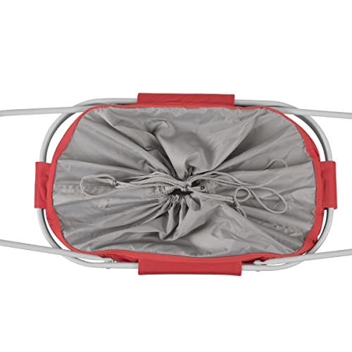Picnic TIME Metro Shopping Basket Cooler, Insulated Collapsible Picnic and Market Basket with Aluminum Frame and Drawstring Top for Travel and Groceries - color: Disney Minnie Mouse - Red
