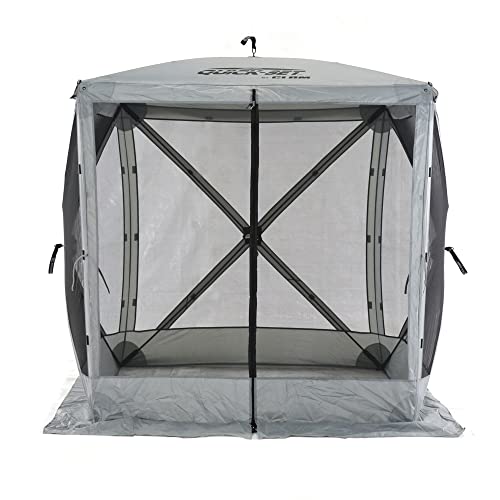CLAM Quick-Set Pop Up Screen Tent, Traveler, 6 x 6 ft, Instant Setup Gray Portable Outdoor Shelter, Compact Bug-Free Canopy Tent for Camping, Fishing, Backyard - Gray - color: Gray - w/ Wind Panel Flaps