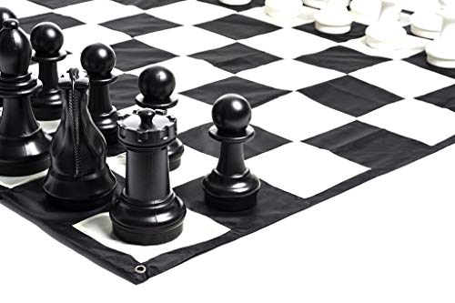 MegaChess Giant Chess Set Game with 12" Tall King - A Large Chess Set Yard Game for Families Looking for Outdoor Jumbo Games - 32 Large Pieces Made from Durable HDPE (Nylon Mat Board Included)